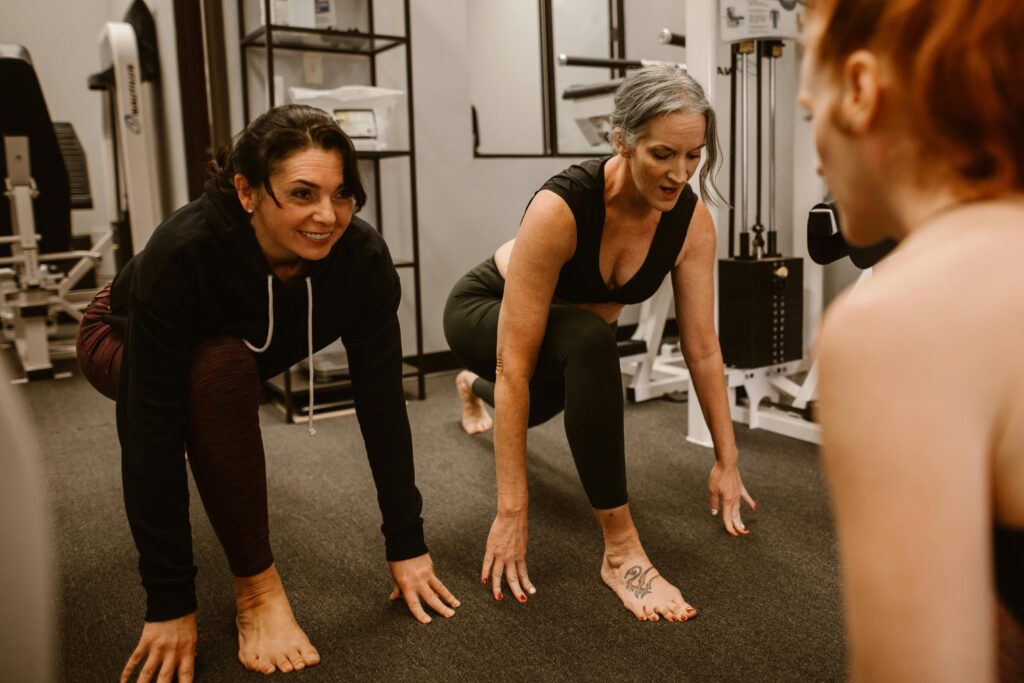 Women in menopause working out